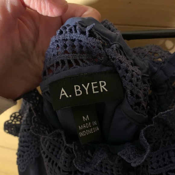 Nwt A.byer off shoulder blue top - Picture 2 of 12